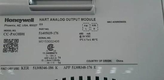 CC-PAOH01 Honeywell هارت وحدة الخروج التناظرية DCS قطع وحدة PLC