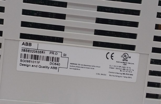 ABB DO840 3BSE020838R1 وحدة الخروج الرقمية 24V S/R وحدة S800 I/O 16 قناة
