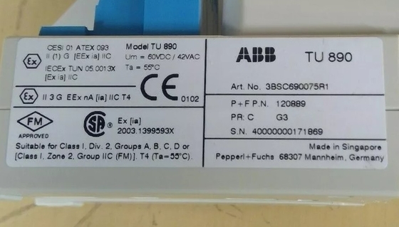 ABB TU890 3BSC690075R1 وحدة إنهاء الوحدة مع واجهة السلامة الداخلية