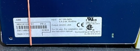 ABB SD834 3BSC610067R1 إمدادات الطاقة S800 وحدات الدخول والخروج قطع الغيار في المخزون