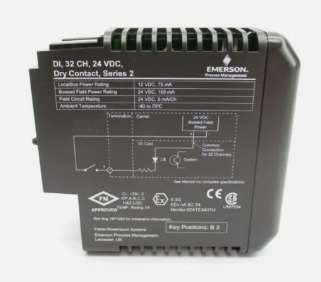 بطاقة الاتصال الجافة KJ3203X1-BA1 Emerson DI 32 قناة 24 VDC