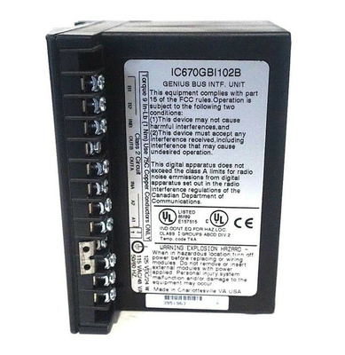 IC670GBI102 GE Fanuc GE Field I / O 120Vac / 125Vdc وحدة واجهة ناقل Genius بالطاقة جنرال إلكتريك