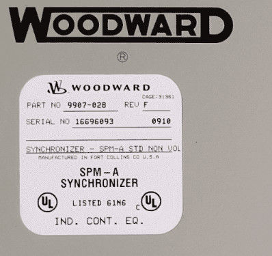 Woodward 9907-028 SPM-A STD NON VOLTAGE MATCH (EMC) ASSEMBLY 50/60Hz